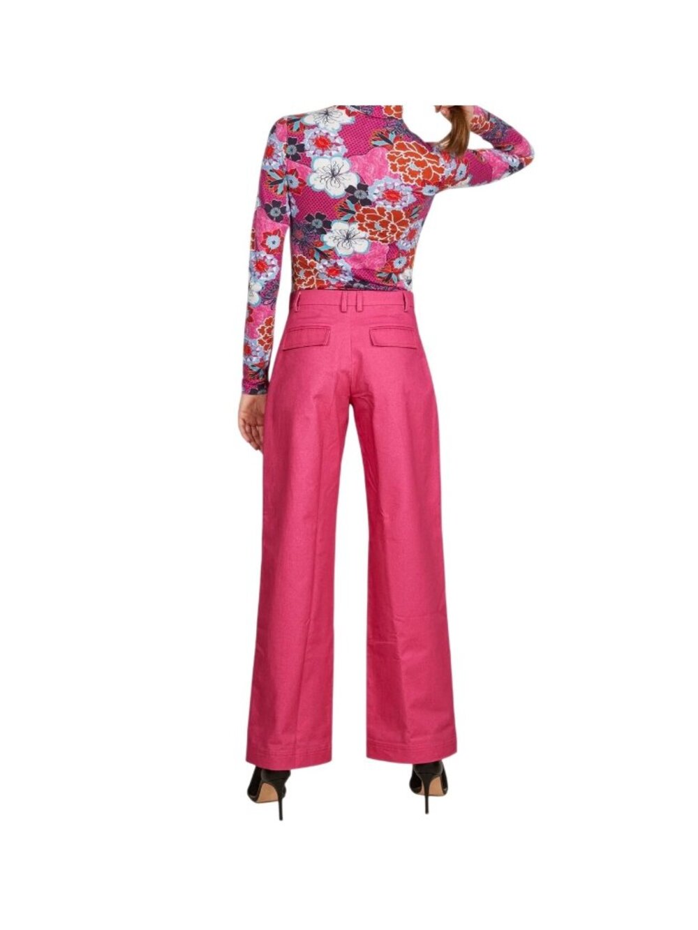 The Kit Tracee Wide Leg Pants Size 4 Pop Pink - Picture 2 of 10
